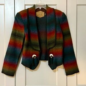 Vintage Woolrich Southwestern Concho Jacket Red/Blue Western Cowgirl Size Medium